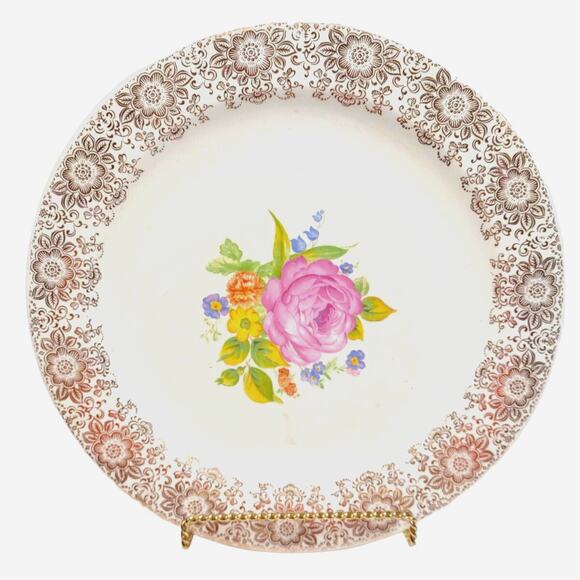 Vintage American Limoges Sebring PRIMERCO 12” Serving Platter Ohio USA 22K Gold - Picture 1 of 10